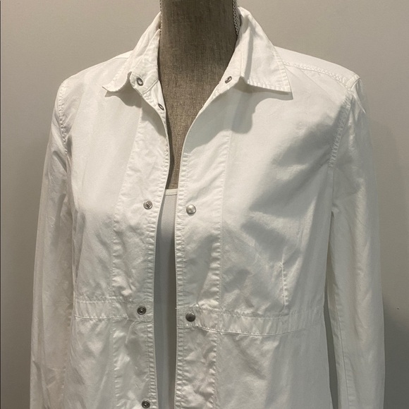 Diesel White Layered Peplum Shirt Snap Front Size medium - Picture 8 of 14